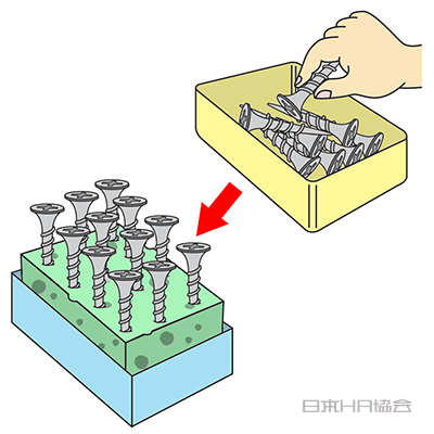 ヨコからタテでネジつまみやすい