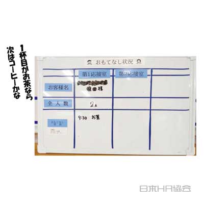 ボードで見える化 おもてなし力UP